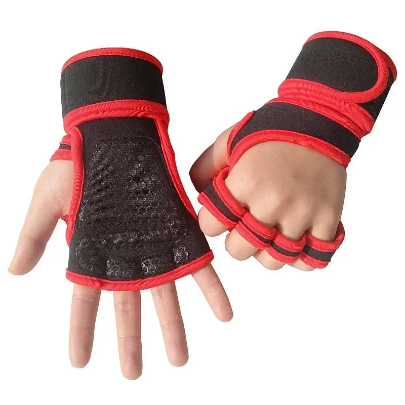 Weight Lifting Training Body Building Gloves Men Women Black Gym Hand Palm Wrist Protector Gloves Outdoor Sports Cycling Gloves