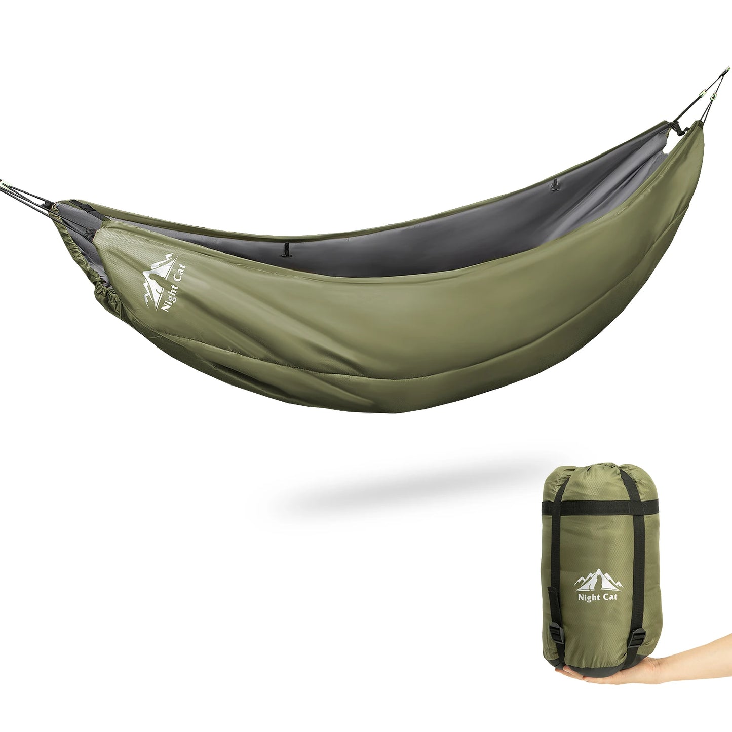 NIght Cat Camping Warm Hammock Underquilt Light Portable Outdoor Parachute Hammock Swing Sleeping Hammock Camping Stuff