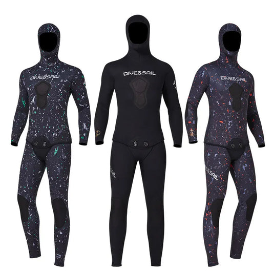 3MM/5MM/7MM CR Neoprene Wetsuit Open Cell Free Diving Suit Camouflage Fullsuit Mens Snorkeling Swimming Spearfishing Wetsuit