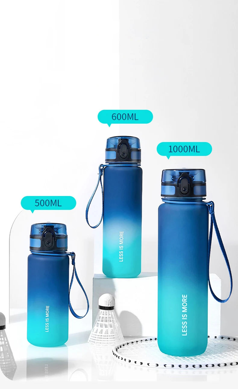 Large Capacity Sports Water Bottle Leak proof Gradient Color Plastic Cup Drinking Outdoor Travel Portable Gym Fitness Jugs