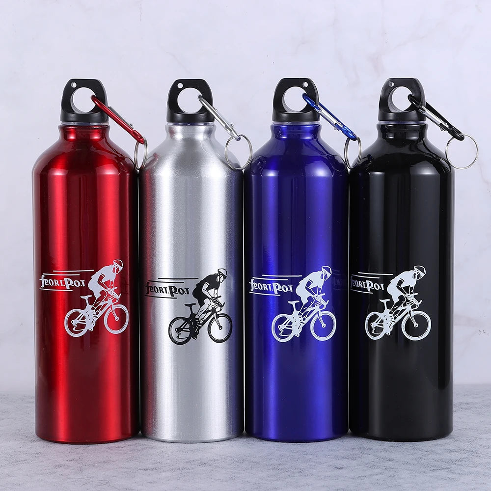 Aluminum Alloy 750ml Bicycle Water Bottle Food Grade Sports Fitness Running Riding Camping Hiking Kettle Leak-proof Bike Bottle