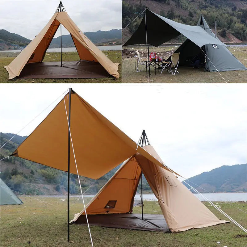 5-8 Person High Quality Outdoor Tent Cotton Canvas Luxury Camping Pyramid Tent