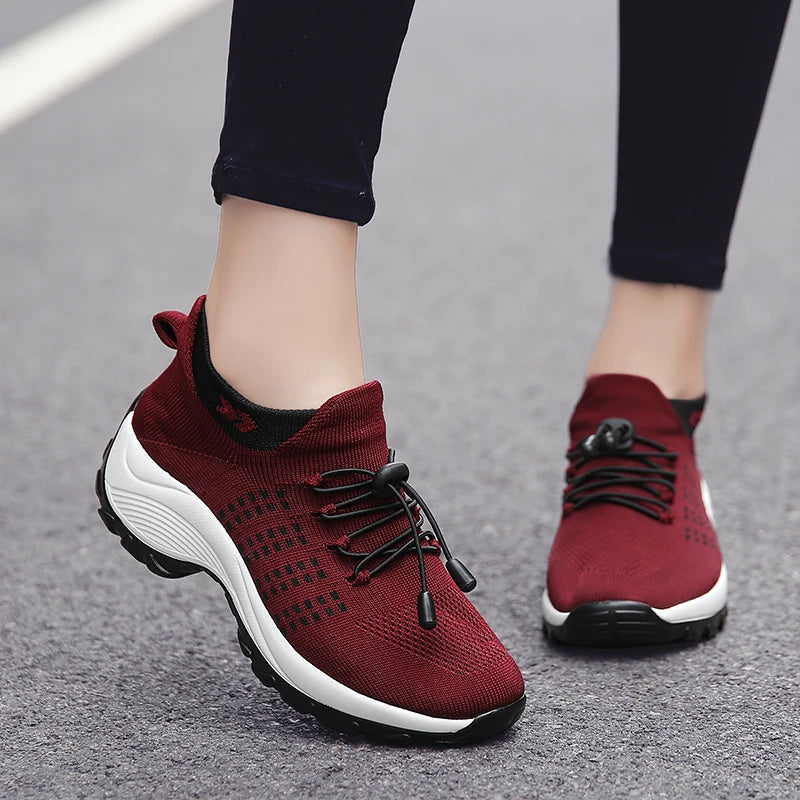 Autumn And Winter Lady Large Size High Elastic Socks Shoes Women Outdoor Fashion Running Sneakers