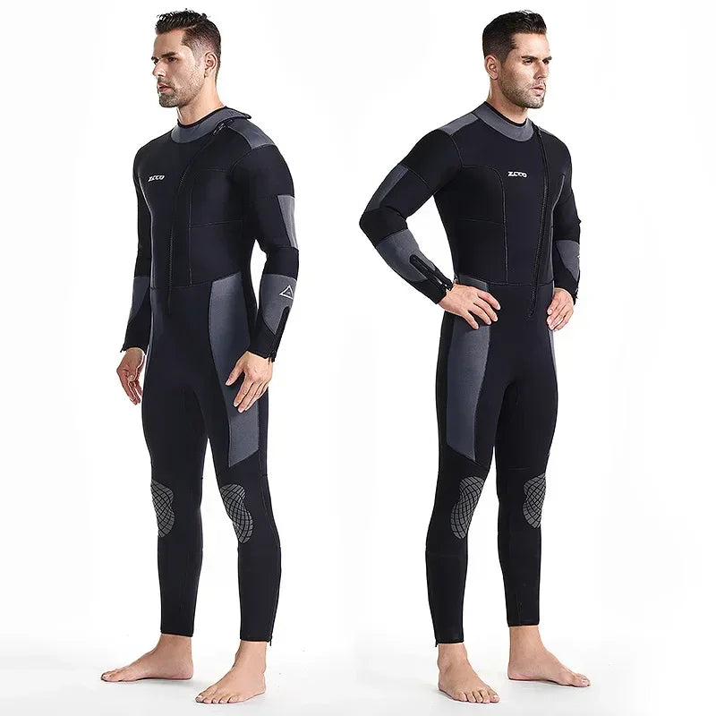 ZCCO's new 5mm wetsuit for men, one-piece long-sleeved warm wetsuit, winter swimsuit jellyfish neoprene  diving scuba  buceo