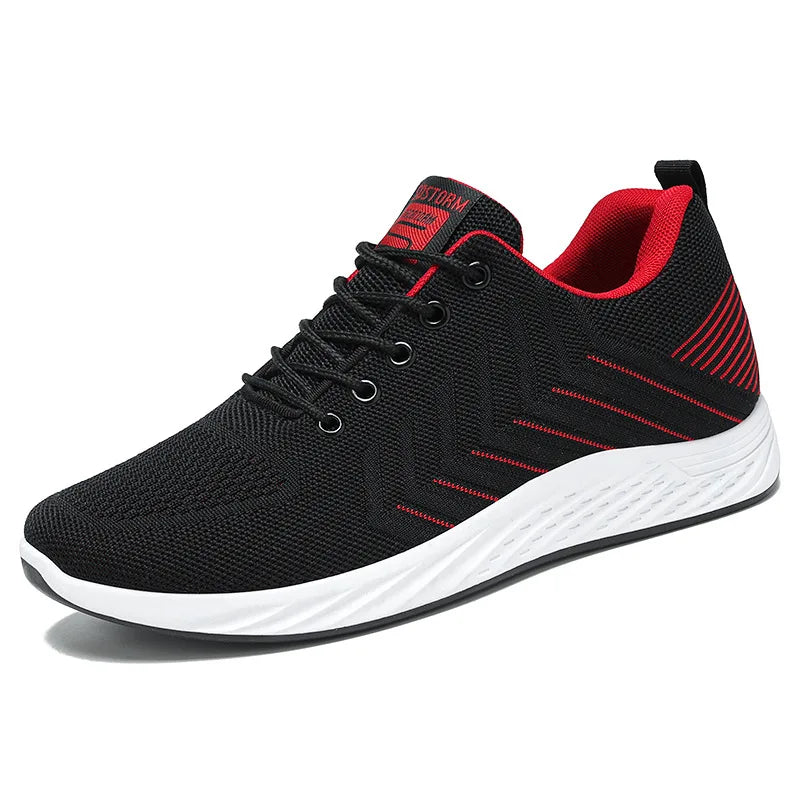 New men's fashion casual sneakers, men's flying woven shock-absorbing running shoes, version mesh breathable shoes