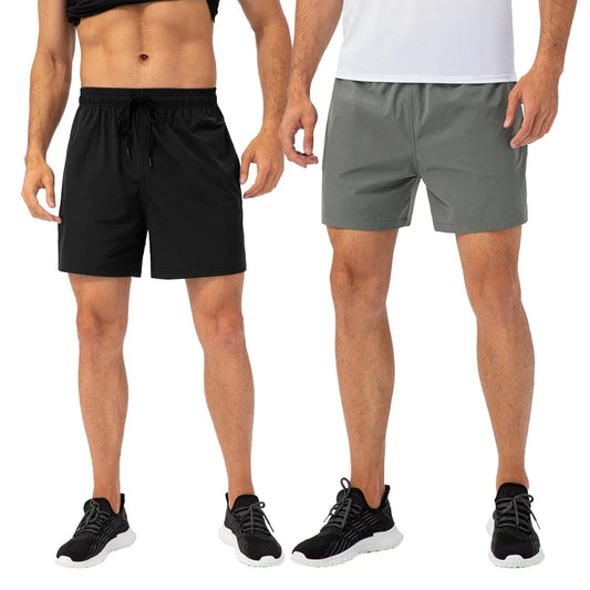 Mens Gym Training Shorts Men Sports Casual Clothing Fitness Workout Running Grid quick-drying compression Shorts Male Athletics