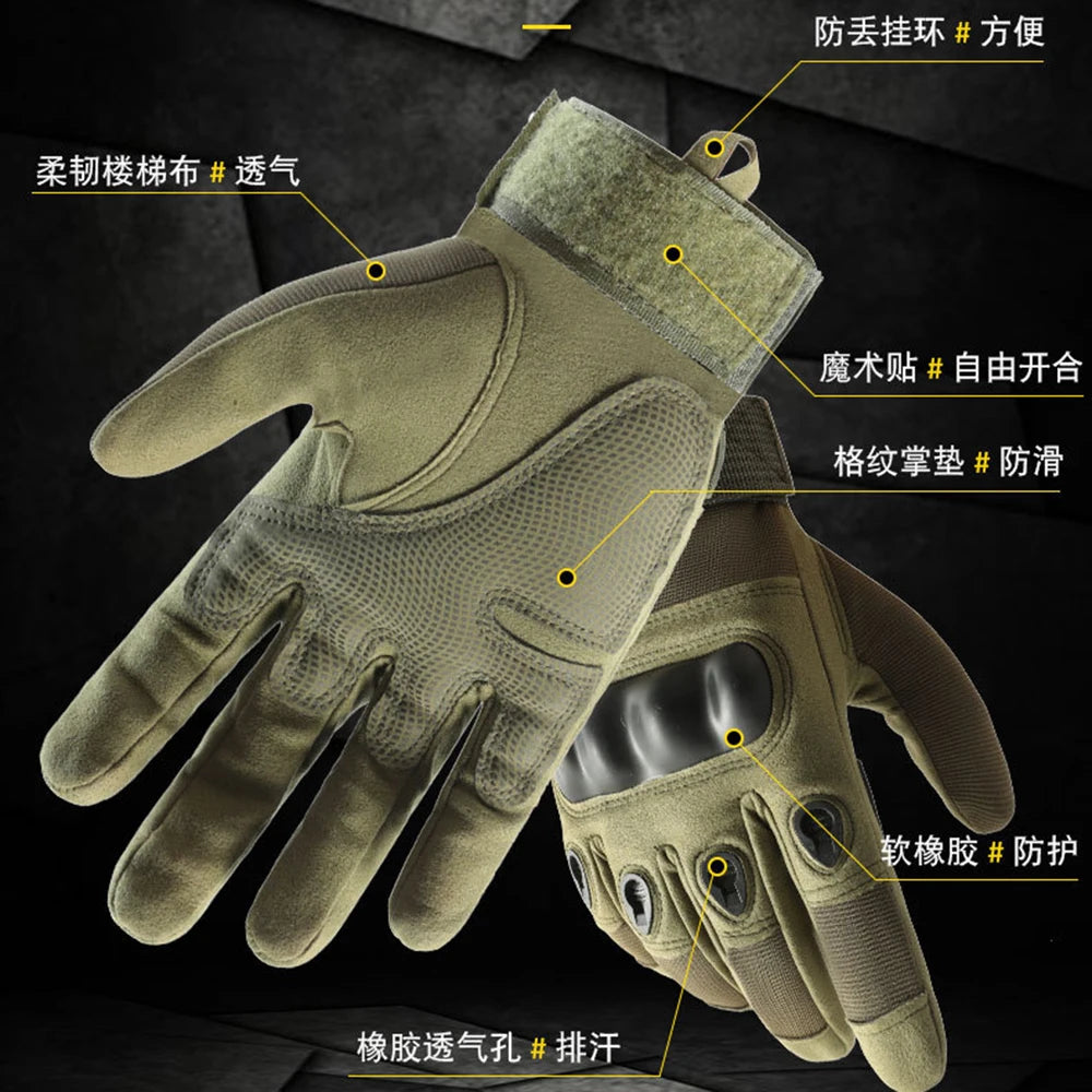 Motorcycle Gloves Men Outdoor Military Tactical Gloves Sports Shooting Hunting Airsoft Moto Motocross Gloves Guantes Moto Black