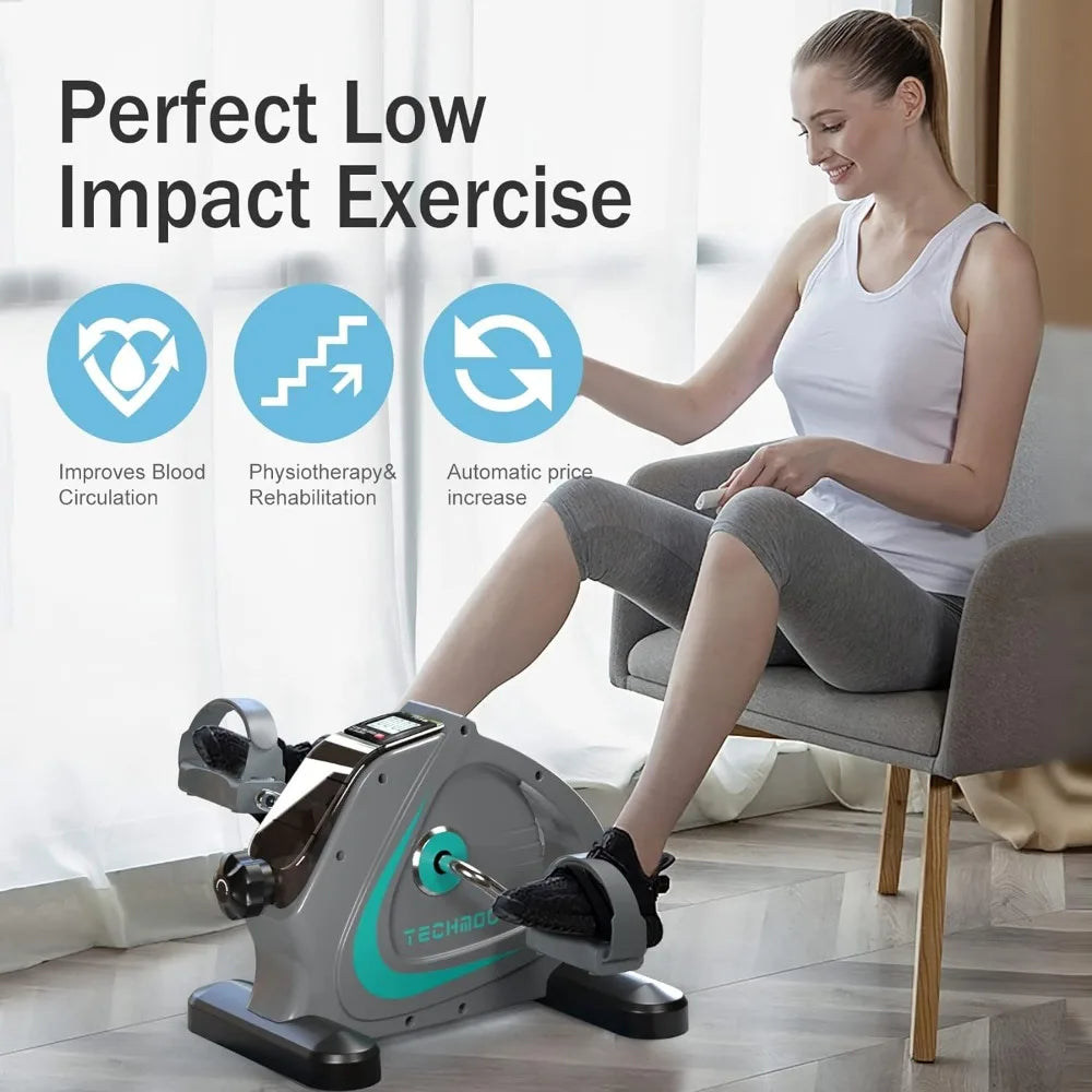 Under Desk Bike Pedal Exerciser Portable Mini Home Exercise Bike with 5LBS Flywheel Sitting Peddler Exerciser for Seniors Legs