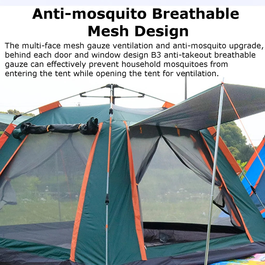 6-7Person Waterproof Automatic Tent  240*240*150cm Double Layer Camping Tent Outdoor Dome Camping Family Tent Couple Tent