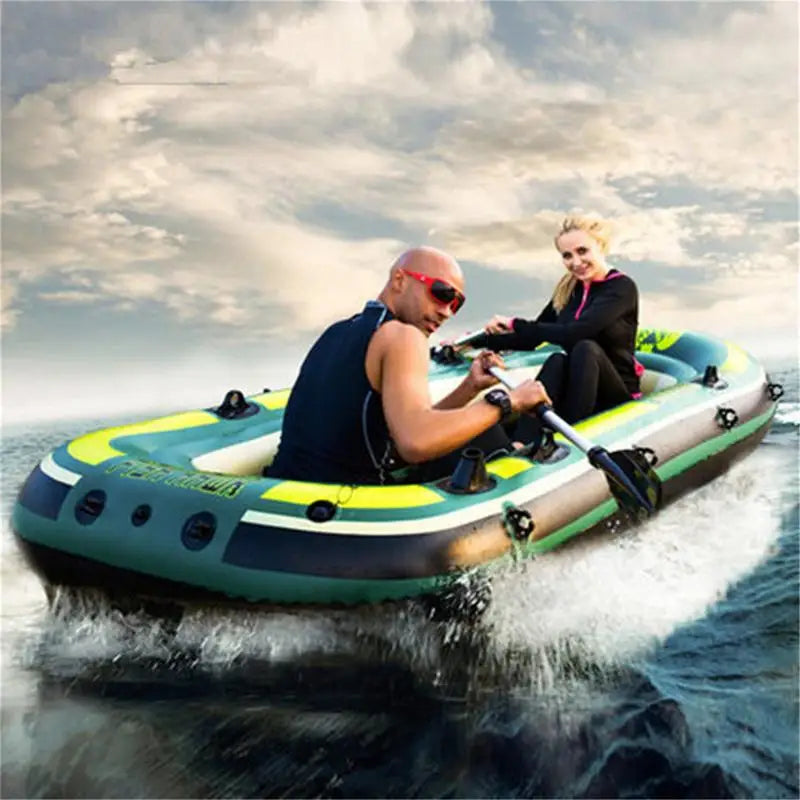 2 Person PVC Inflatable Kayak Canoe Rowing Air Boat Fishing Drifting Diving Inflatable Boat Suitable For Two Adult And A Child