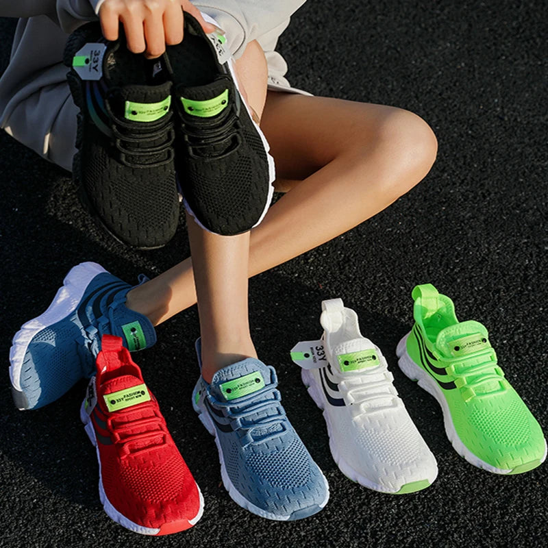 Men's Running Shoes with Breathable Mesh and Shock-absorbing Sole Are Suitable for Outdoor Sports of Jogging Girls in The Gym