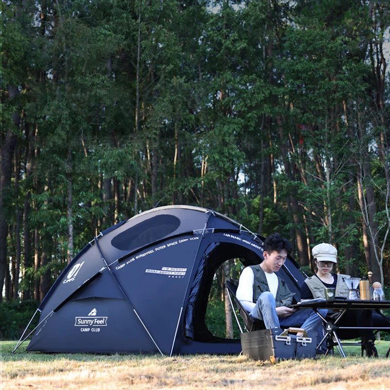 High Quality Family Outdoor Luxury Black Spherical Aluminum Pole Tent Camping Tent