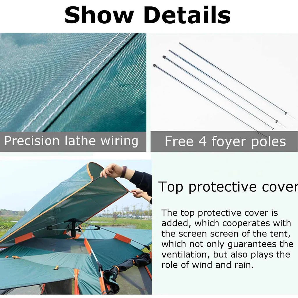 6-7Person Waterproof Automatic Tent  240*240*150cm Double Layer Camping Tent Outdoor Dome Camping Family Tent Couple Tent