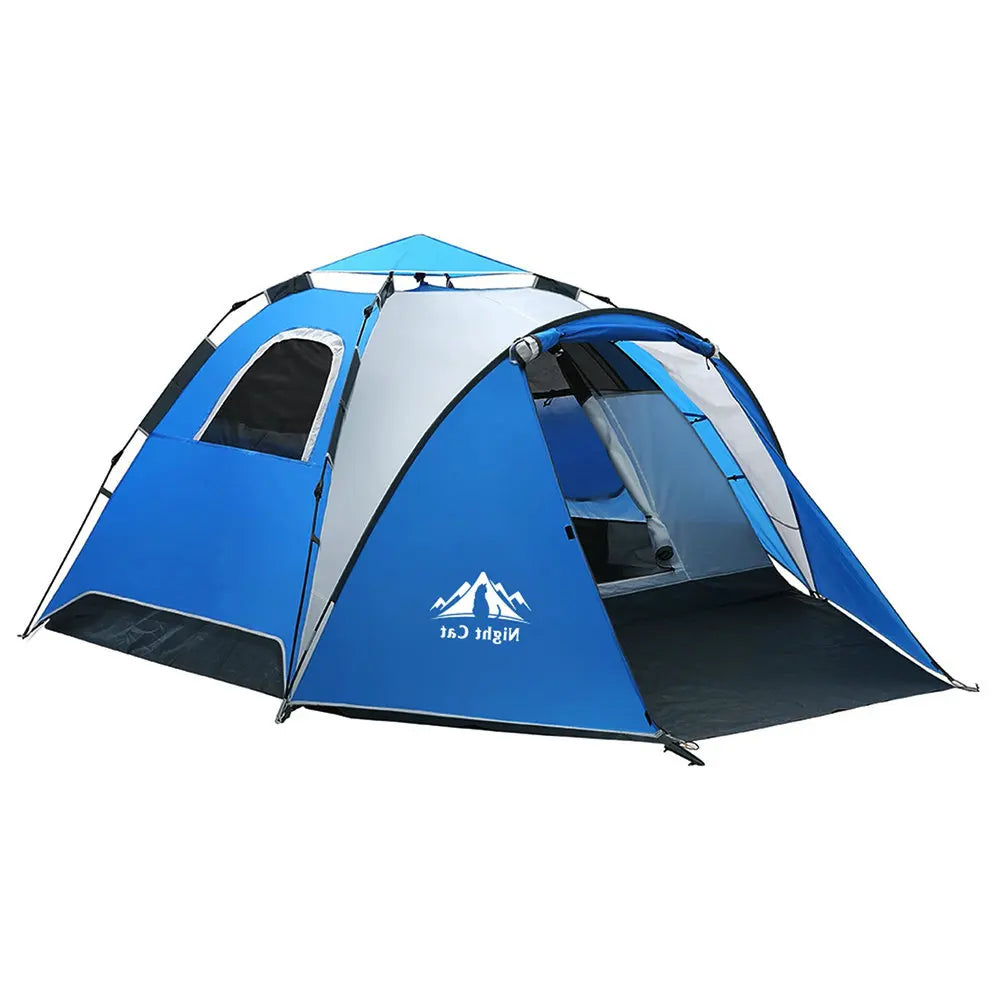 Camping Tent 3-4 Preson Large Space Quick Full-Automatic Opening One Bedroom Sunscreen with Rainfly Double Layers Waterproof