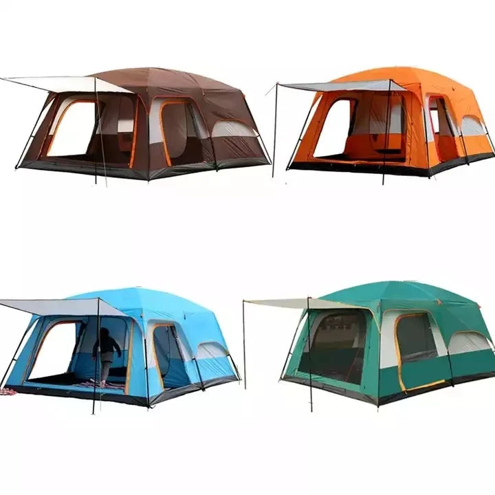 Two Room Oversized Outdoor Camping Tent 5- 8 Person Waterproof Outdoor Family Luxury Big camp tent