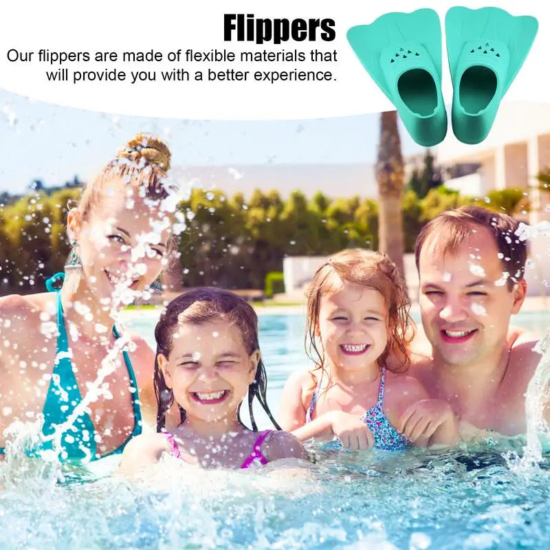 Kids Flippers Comfortable Silicone Flippers Training Short Flippers For Swimming And Diving Short Swim Fins For Beginners Kids