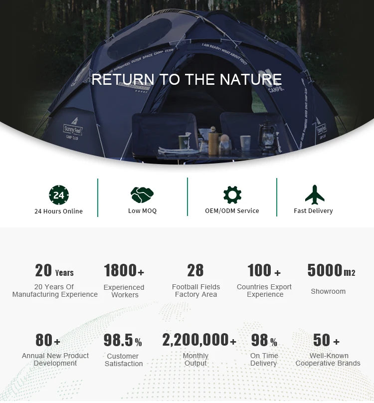 High Quality Family Outdoor Luxury Black Spherical Aluminum Pole Tent Camping Tent