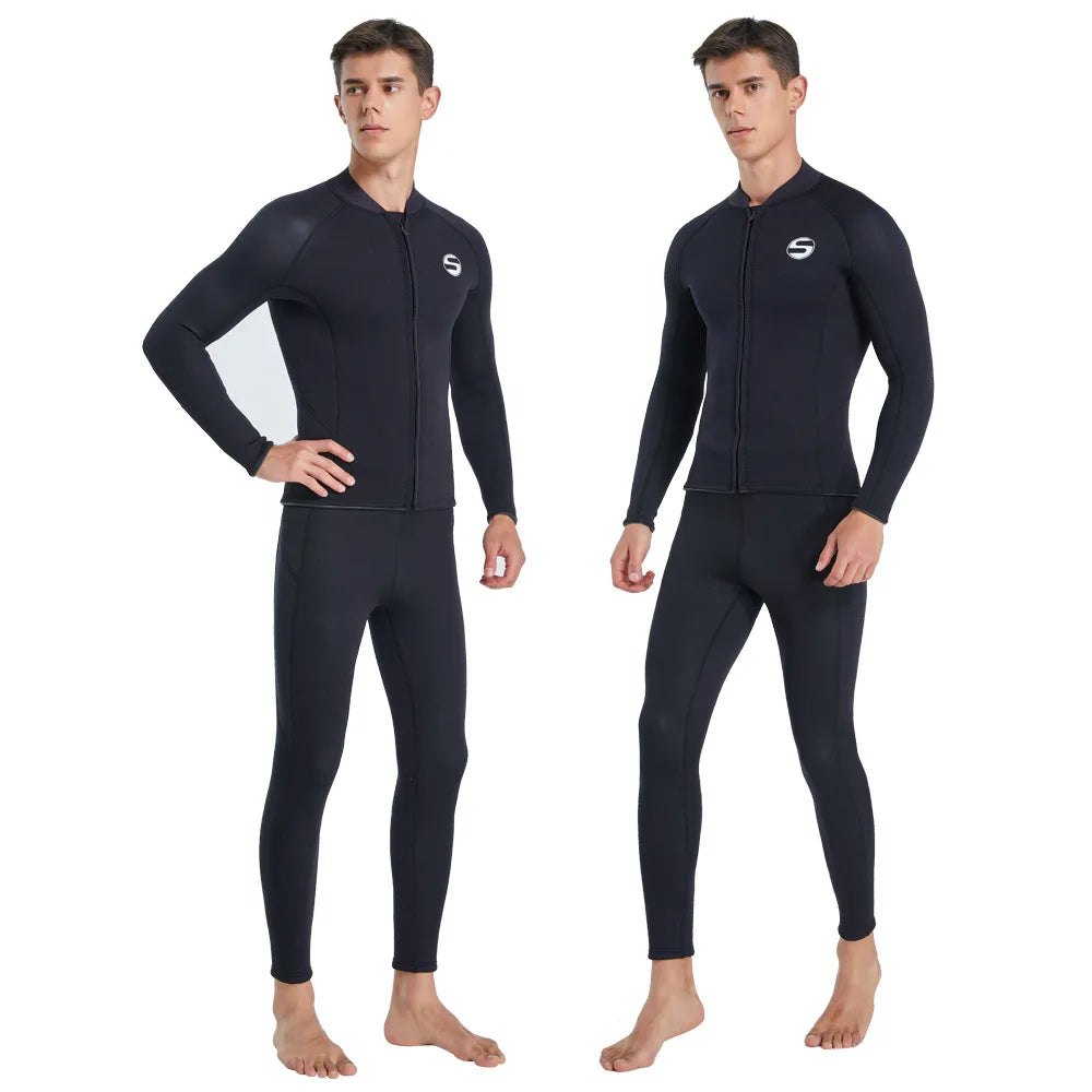 Men's New Professional Diving Suit  Cold Proof Warm 3mm Neoprene Top Pants Split Suit Male Thick Wading Swimming Surfing Wetsuit