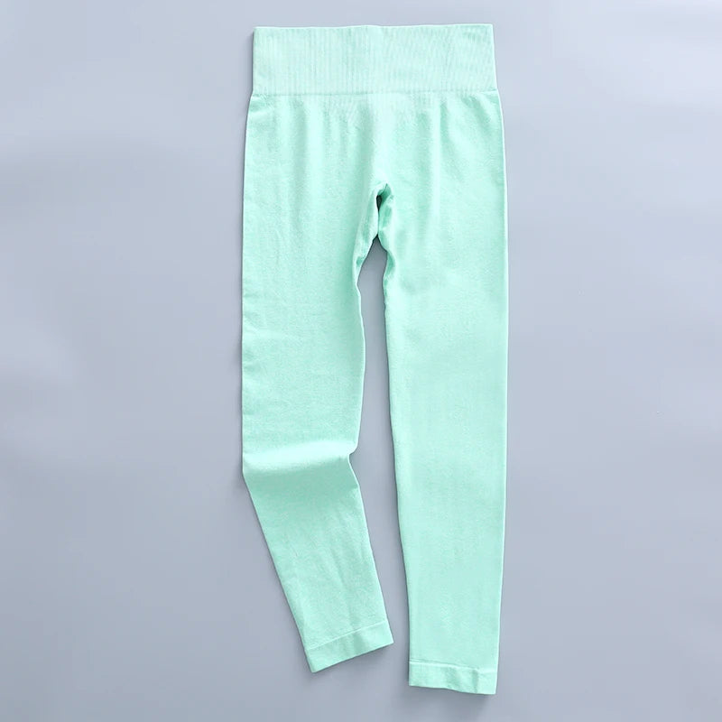 Women's High Waist Yoga Pants Gym Tummy Control Sports Running Leggings Fitness Solid Color Casual Leggings