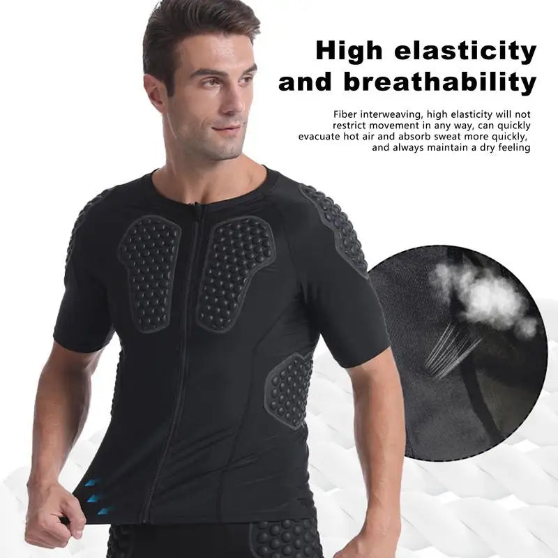 Padded Compression T Shirt Men Summer Sportswear Running T-shirt Elastic Quick Dry Sport Tops Tee Athletic Gym Workout Shirts