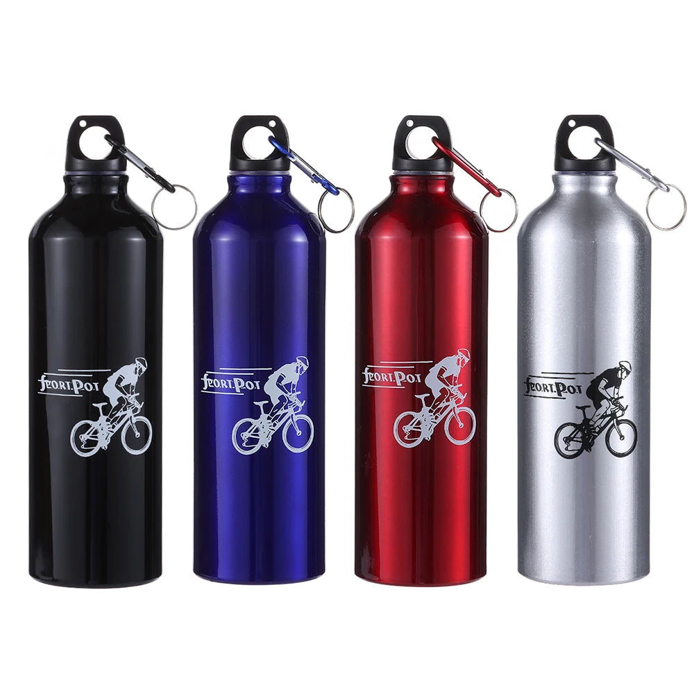 Aluminum Alloy 750ml Bicycle Water Bottle Food Grade Sports Fitness Running Riding Camping Hiking Kettle Leak-proof Bike Bottle