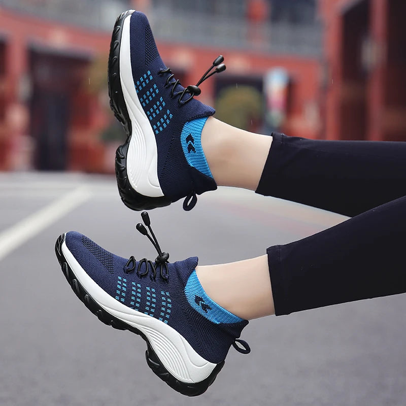 Autumn And Winter Lady Large Size High Elastic Socks Shoes Women Outdoor Fashion Running Sneakers