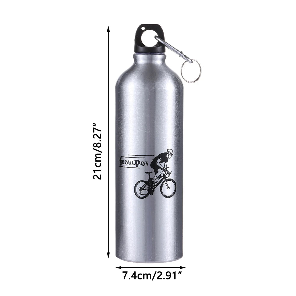 Aluminum Alloy 750ml Bicycle Water Bottle Food Grade Sports Fitness Running Riding Camping Hiking Kettle Leak-proof Bike Bottle