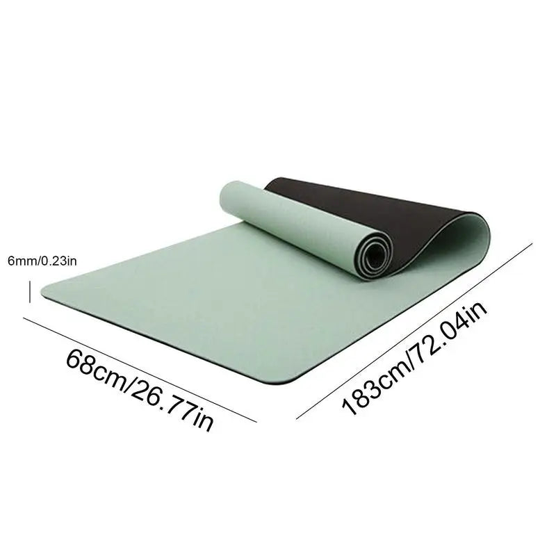 Yoga Mats For Home Workout TPE Exercise Yoga Mat Pilates Mat Non Slip Fitness Mat With Carrying Strap For Yoga Pilates Women Men