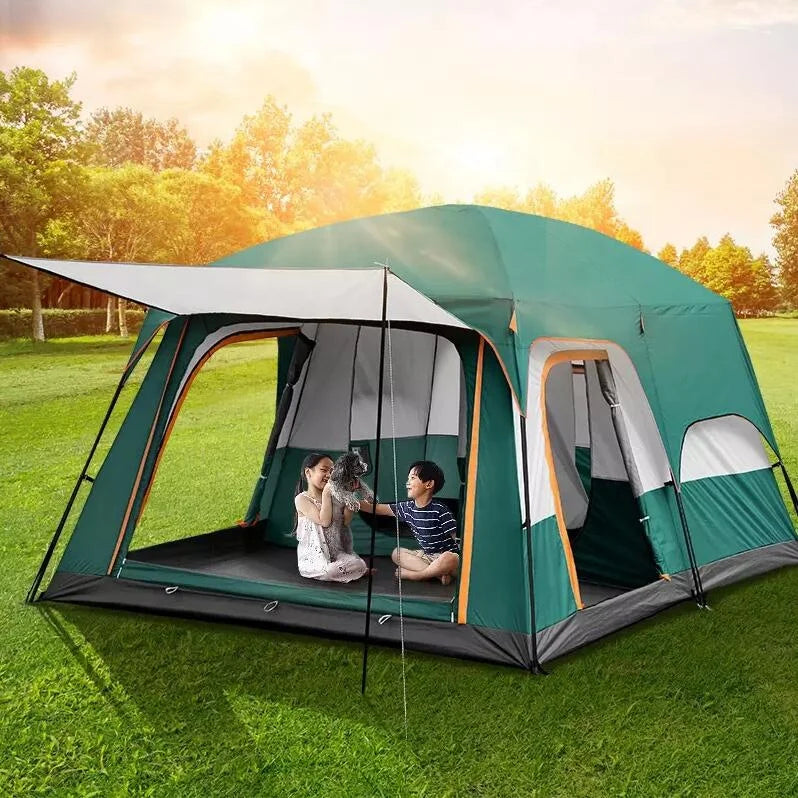 Outdoor Waterproof Custom Portable Large Space Luxury Double Layer 2 Rooms 1 Living Room Family Automatic Camping Tent for Sale