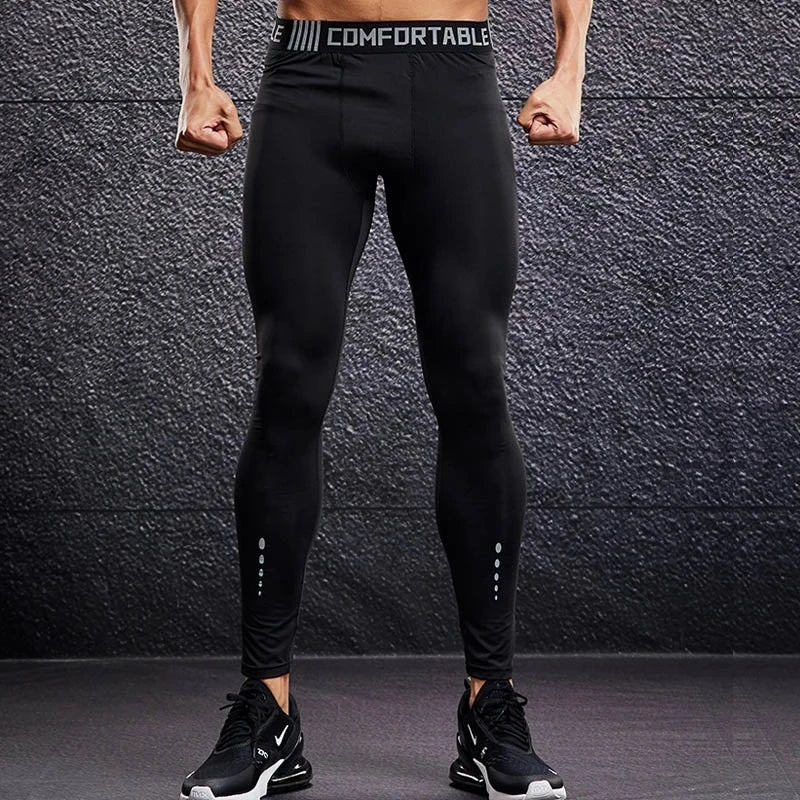 Running Pants Men Compression Tight Leggings Sports Base Layer Fitness Trousers Quick Dry Jogging Workout Training Yoga Bottoms