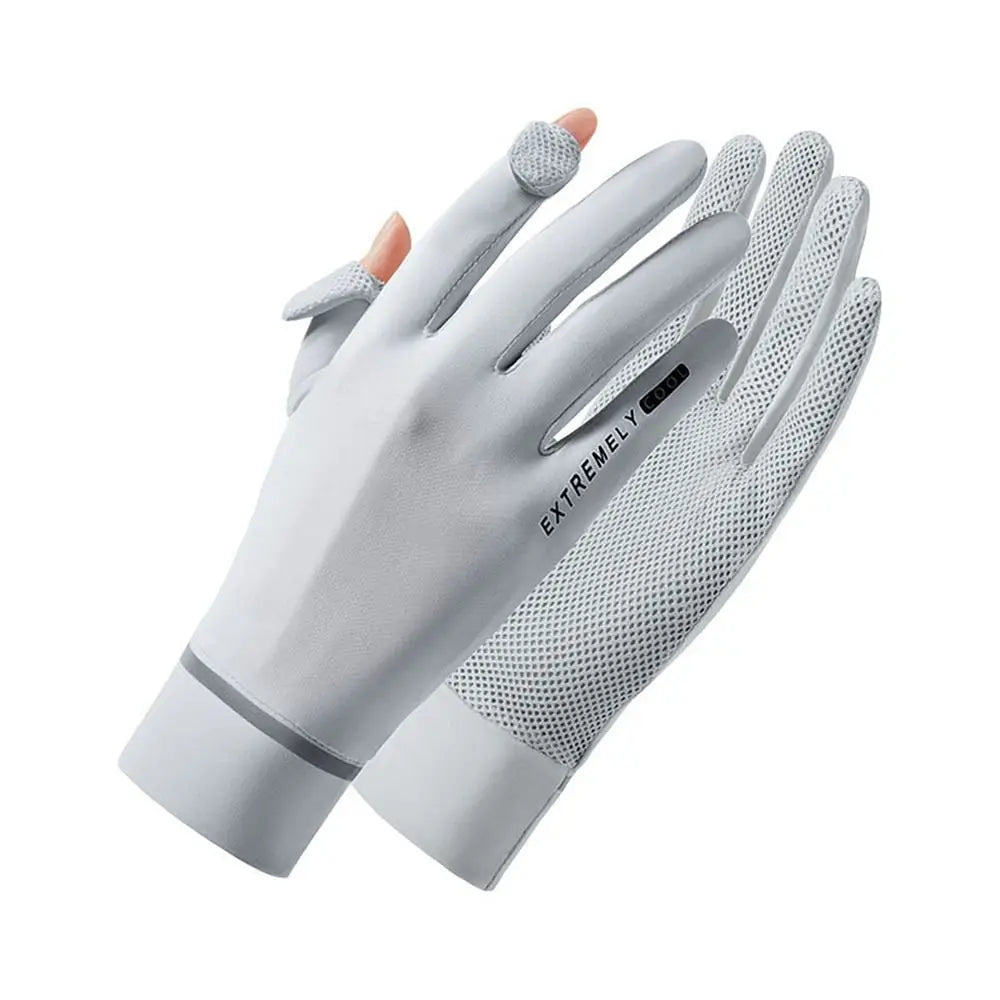 Women Sunscreen Ice Silk Gloves Female Summer Sun Protection Gloves Fashion Cycling Driving Running Mittens Thin Anti-UV Gloves