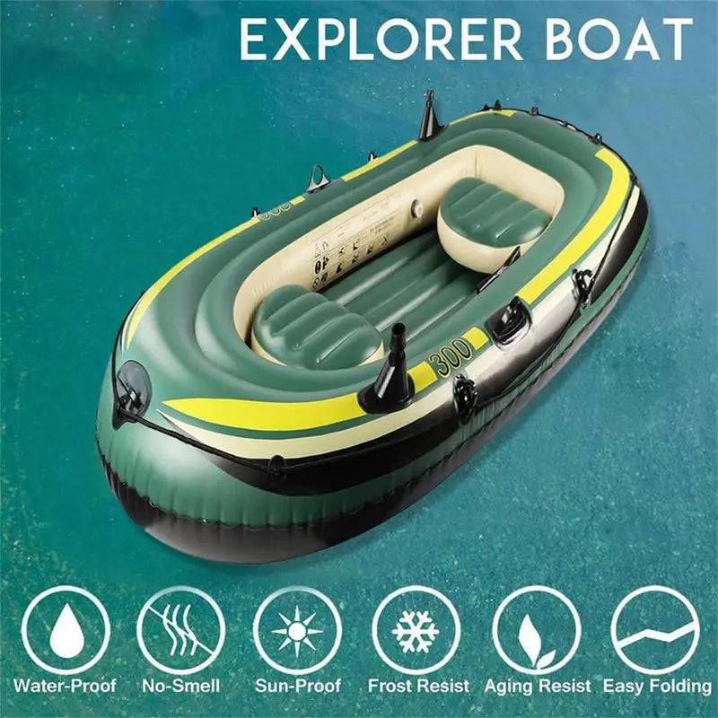 2 Person PVC Inflatable Kayak Canoe Rowing Air Boat Fishing Drifting Diving Inflatable Boat Suitable For Two Adult And A Child