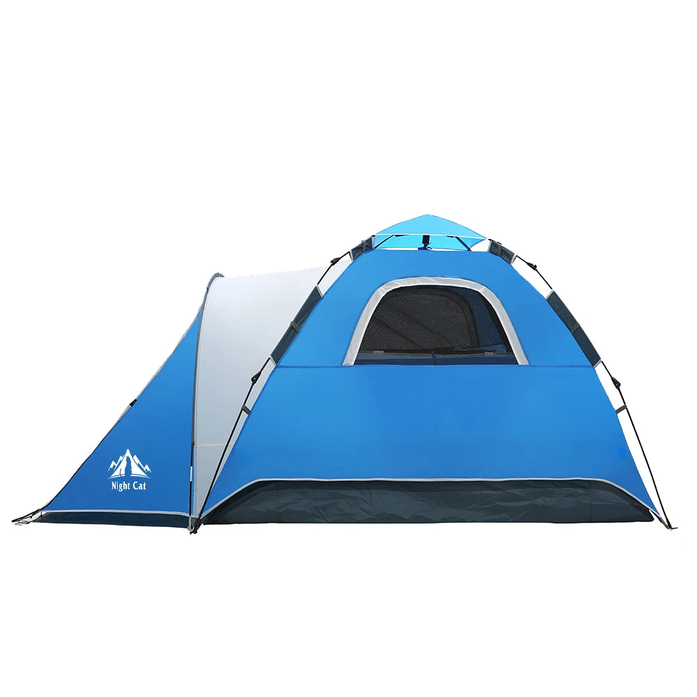 Camping Tent 3-4 Preson Large Space Quick Full-Automatic Opening One Bedroom Sunscreen with Rainfly Double Layers Waterproof