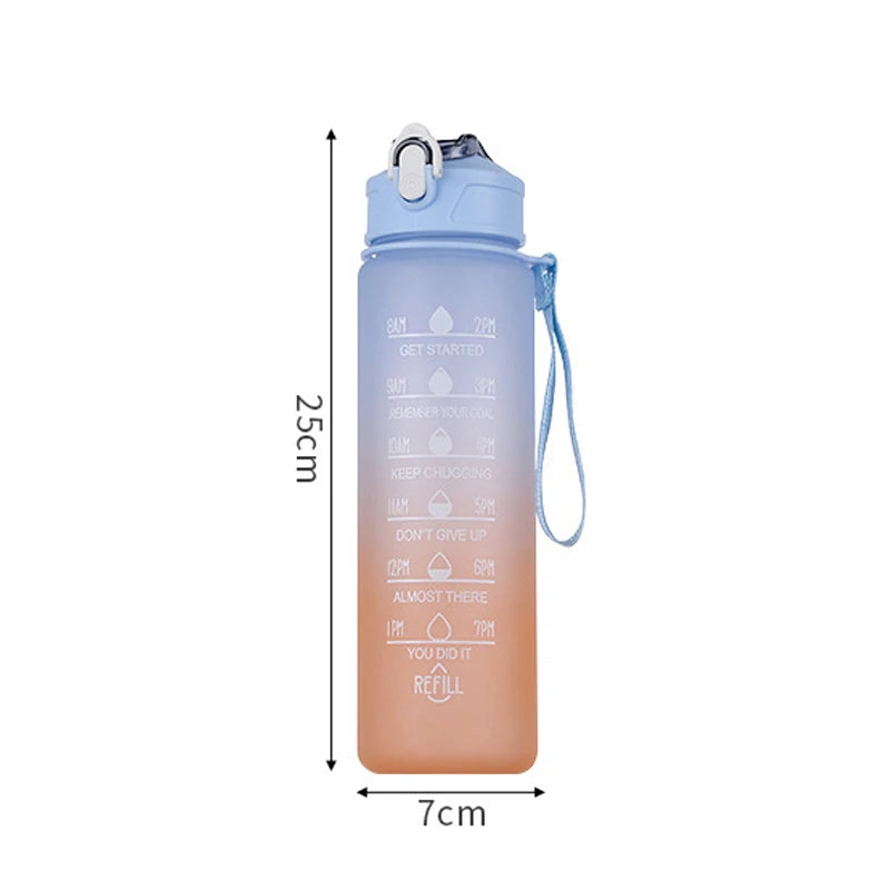 900ML Sports Water Bottle with Time Marker Leak-proof Cup Motivational Portable Water bottle for Outdoor Sport Fitness BPA Free