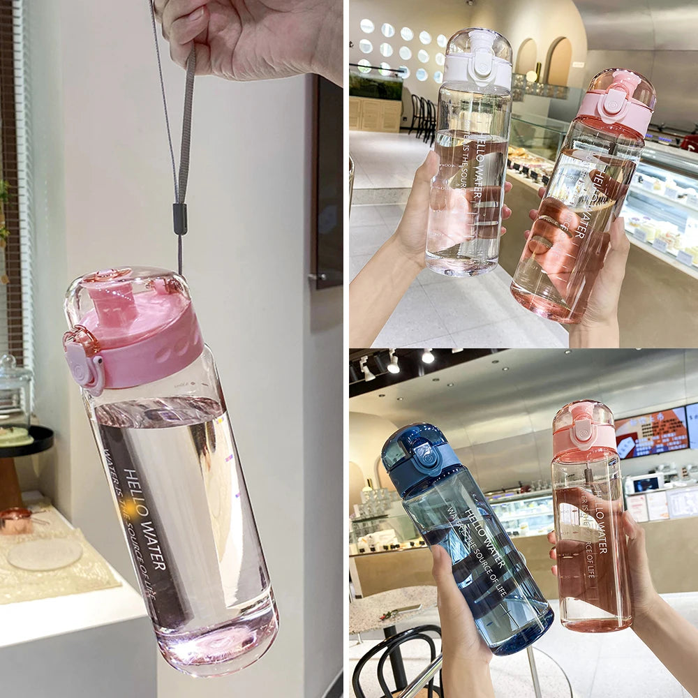 1PC Portable Sports Transparent Water Bottle 780ML Portable Gym Travel Clear Leakproof Drinking Bottle Clear Leakproof