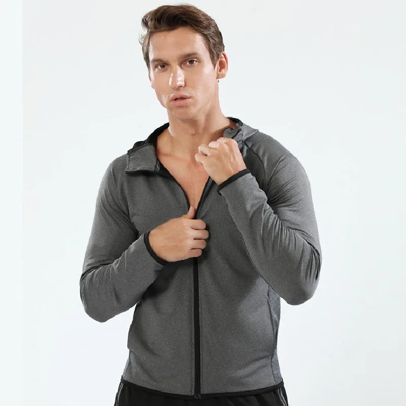 Yoga Clothes Gym Hoodie Men's Windbreaker Running Jackets Man Long Sleeve Workout Top For Fitness Sports Sportswear