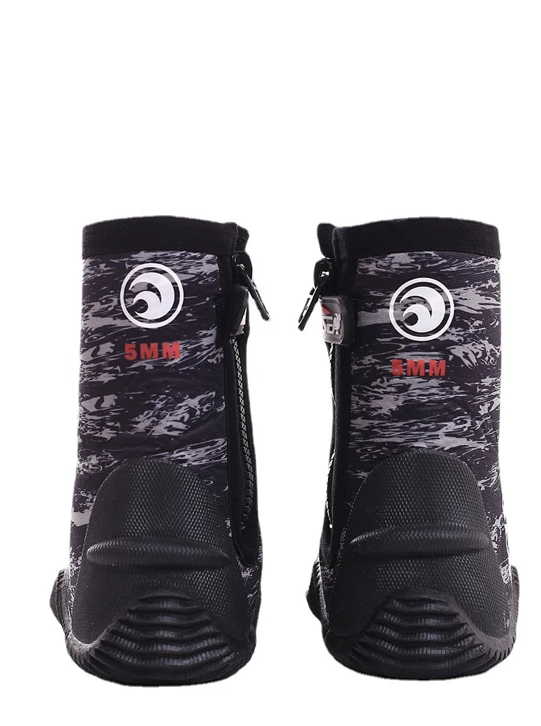 New 5MM Neoprene Scuba Diving Boots Water Shoes Vulcanization Winter Cold Proof High Upper Warm Fins Spearfishing Shoes