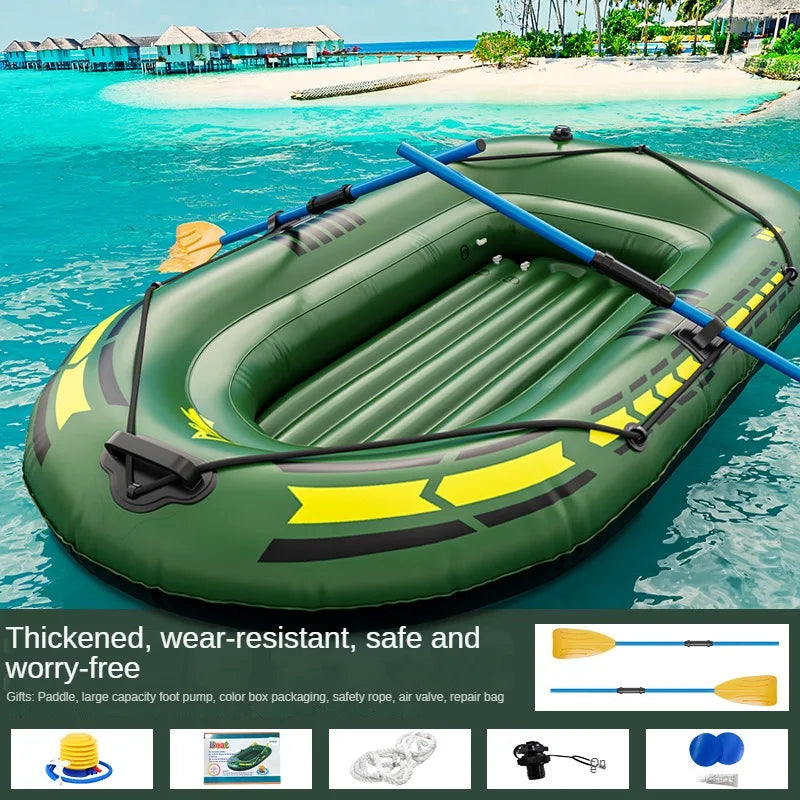 Inflatable Boat 1/2 People PVC Canoe Kayak Rubber Dinghy Thicken Foldable Drifting Fishing Boat Raft With Air Pump And Paddles