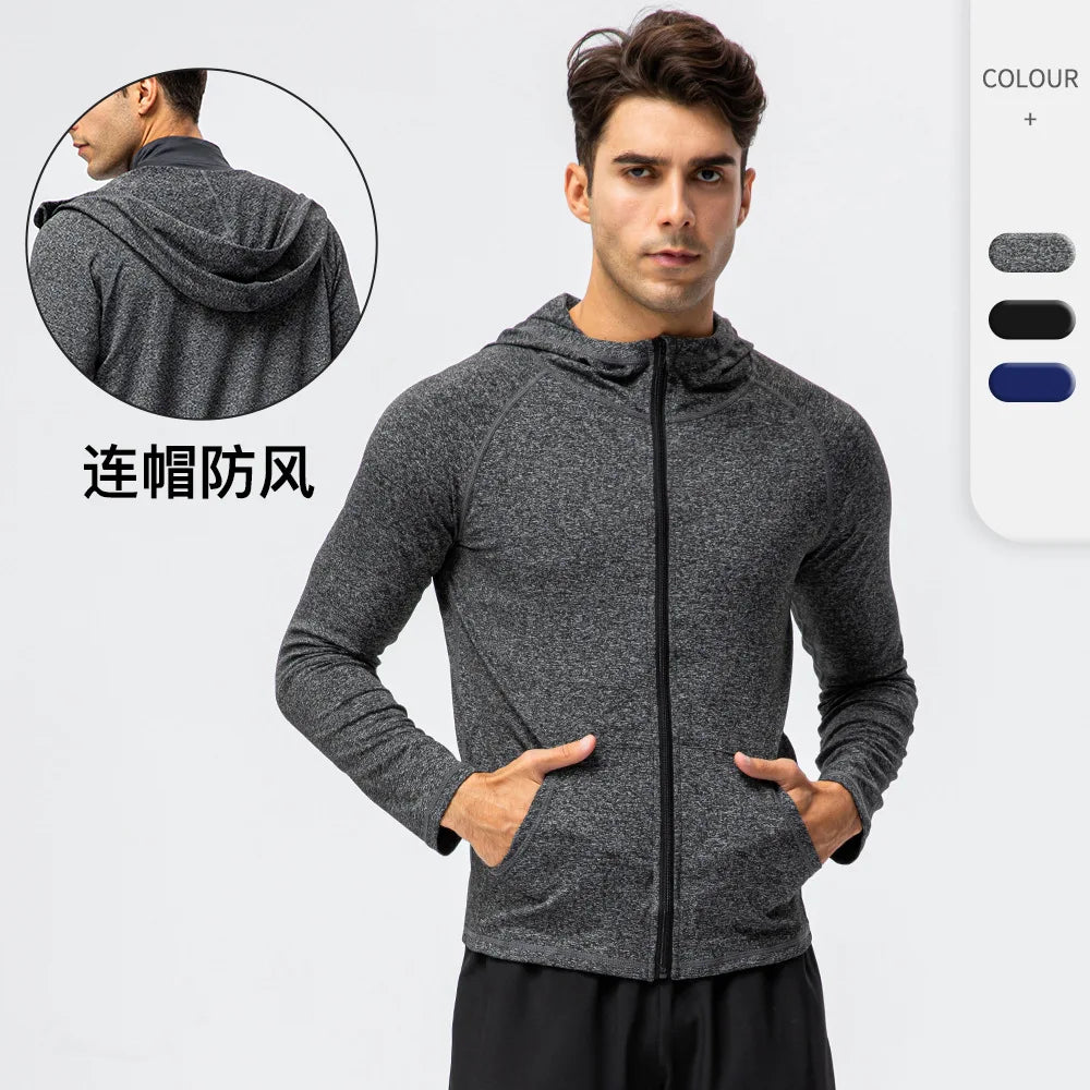 Men Brand Hoodies Gym Sport Running Training Fitness Bodybuilding Sweatshirt Outdoor Sportswear Male Hooded Jacket MMA Dry Fit