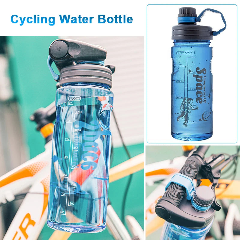 Water Bottle Outdoor Portable with Straw Super Large Capacity Sports Space Cup 1000ml-3000ml Plastic Material Durable