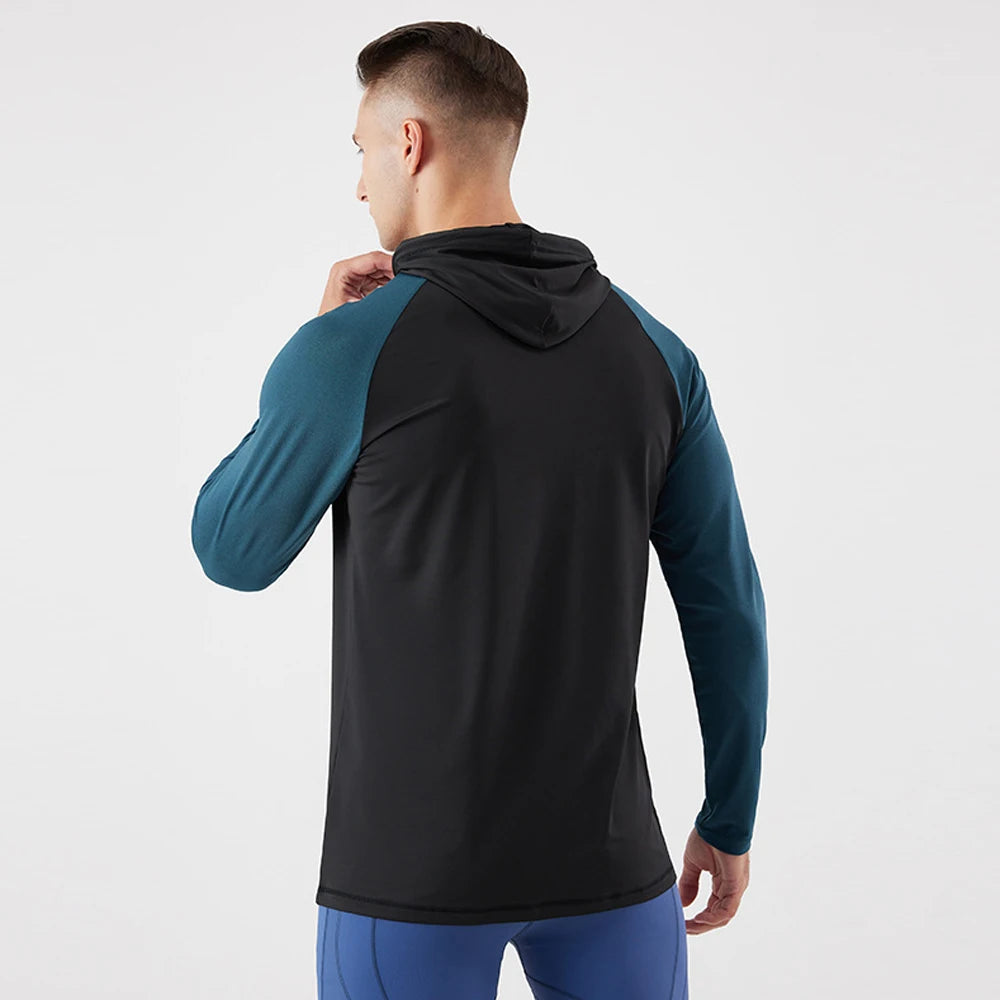 Sport Jacket Mens Running Hoodies Fitness Tops Man Training QuickDry Moisture Wicking Hoodie Pullover Sweatshirt Stretch Fabric