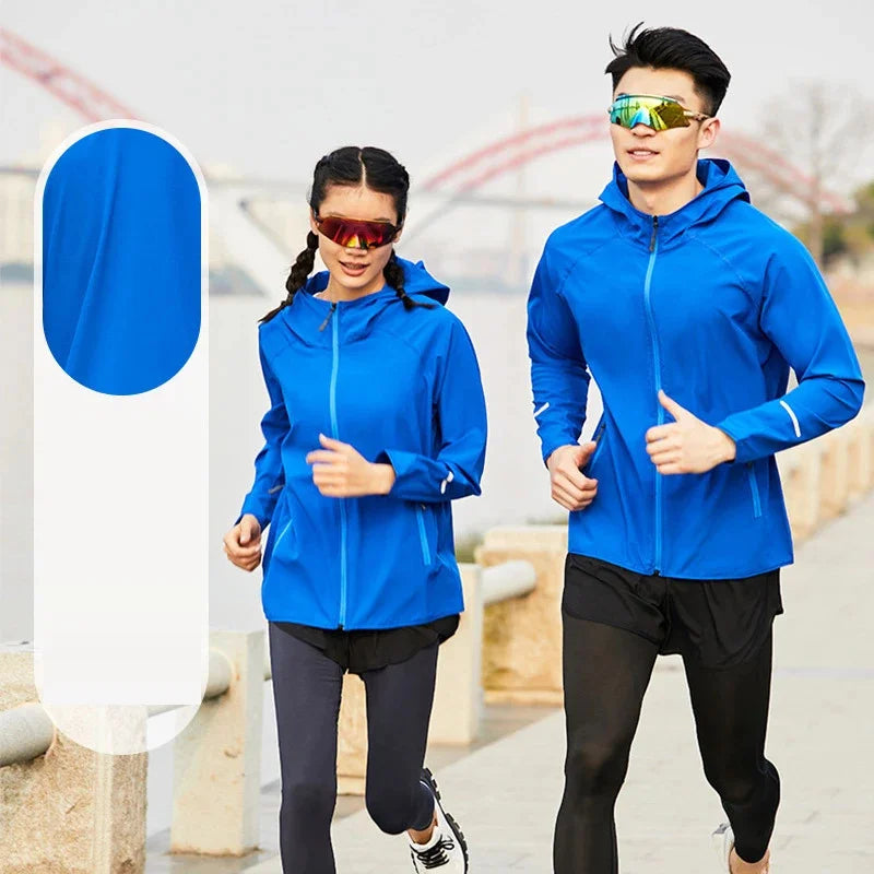 Men Windbreaker Thin Sport Running Jacket Gym Hoodies Quick Dry Fitness Training s Sweatshirt Climbing Clothing