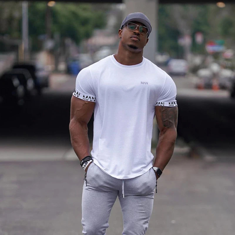 2024 New largetype Men Compression T-shirt men Sporting Skinny Tee Shirt Male Gym Running Black Quick dry T-shirt Fitness Sports