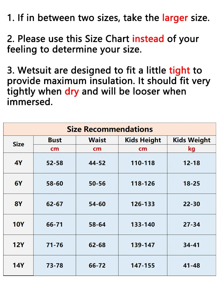 2mm Neoprene Wetsuit for Kids Boys Girls Swimsuit Long Sleeves Children Diving Suit for Surfing Scuba Swimming Back Zip