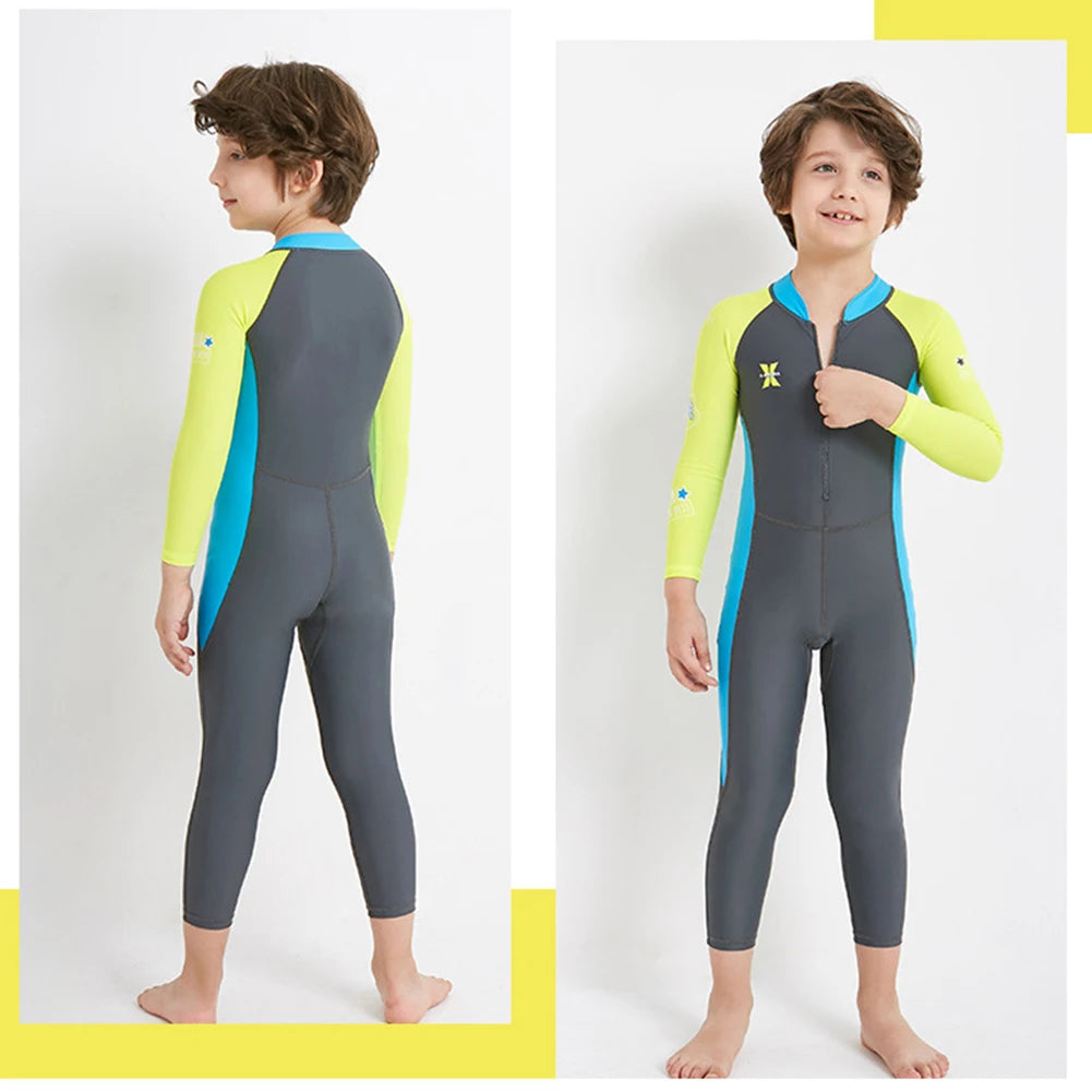 Children Diving Suit Anti-Jellyfish One-piece Diving Protection Clothes UV Protection with Zipper Durable Water Sports Equipment