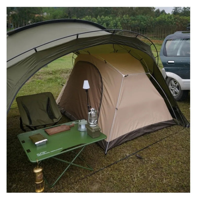 Folding Tent Camping Awning Travel Outdoor 2 Persons TC Cotton Military Bed Tent Accessories Gazebo Glamping Lightweight Tools