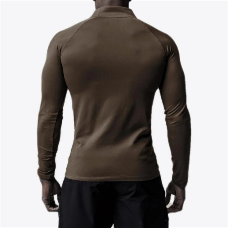 Men's T-shirt UV Sun Protection Long Sleeve Hiking Fishing Shirts Quick Dry 1/4 Zip Summer Pullover Workout Tops