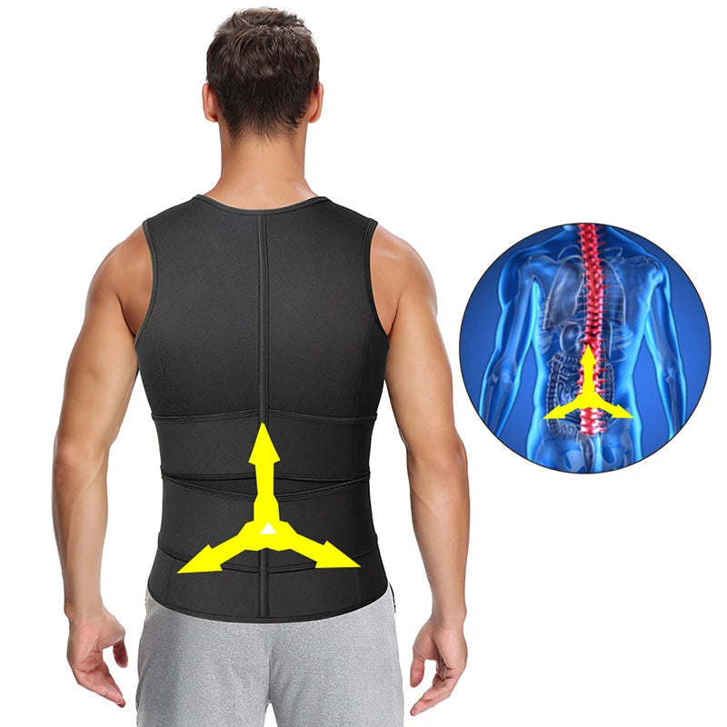 Men Body Shapers Waist Trainer Corset Slimming Shirt Sauna Sweat Vest Compression Undershirt Shapewear Fat Burner Workout Tops