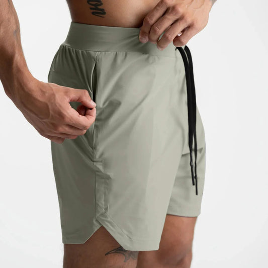 Men's Single Layer Drawstring Basketball Sports Shorts Summer Shuttle Solid Color Casual Sports Fitness Five Point Pants Shorts