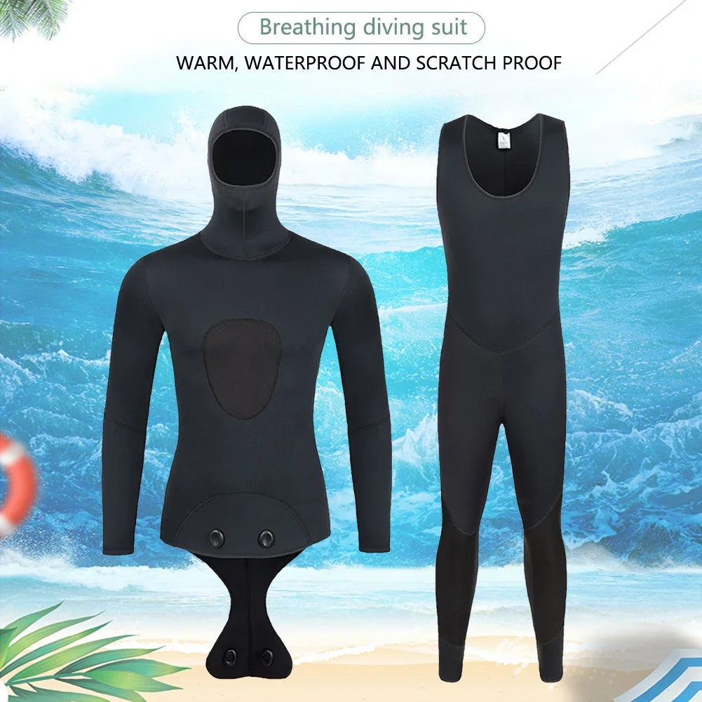Full-body Men 3mm Neoprene Wetsuit Surfing Swimming Diving Suit for Cold Water Scuba Snorkeling Spearfishing Clothes
